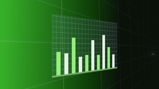 Växande graph-diagram i ett rutnät — Stockvideo