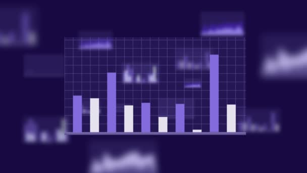 Groeiende graph-grafieken op een raster — Stockvideo