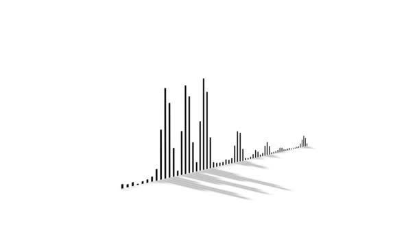 Audio Waveform 3D. Animated waveform casting a shadow. — Stok Video