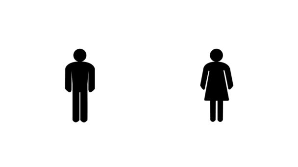 Mann og kvinne som flytter fra hverandre. Sosial avstand. – stockvideo