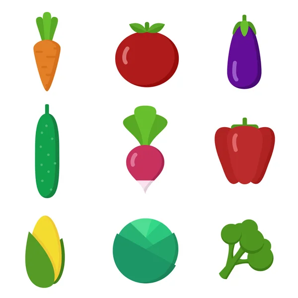 Vegetables icons set — Stock Vector