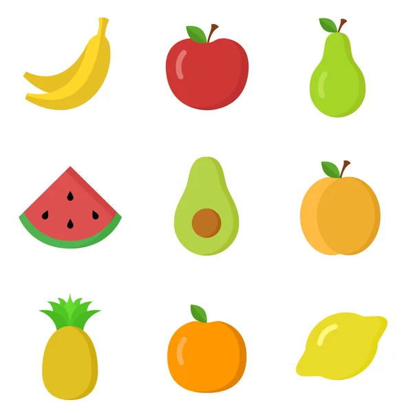 Ensemble d'icônes de fruits — Image vectorielle