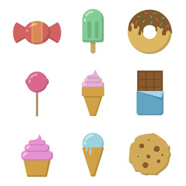 Vektör tatlılar set