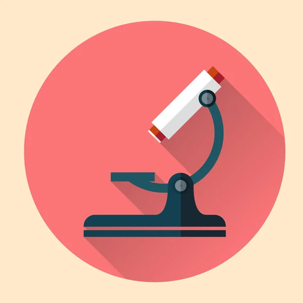 School microscope flat icon — Stock Vector