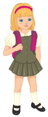 Sırt çantalı liseli kız