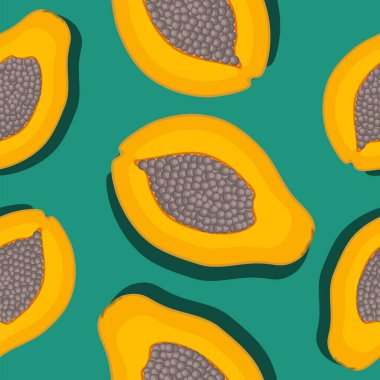 .vektör illüstrasyonunda papaya meyvesinin deseni.