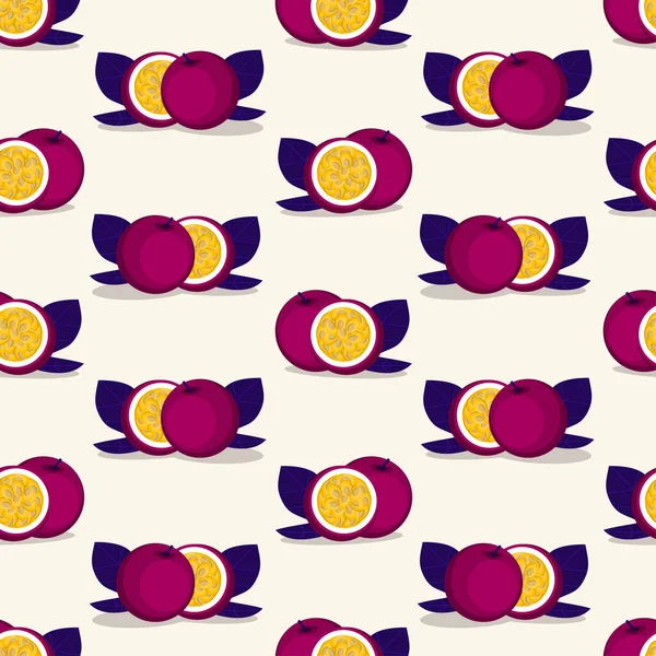 Modèle Sans Couture Vectoriel Avec Fruit Passion — Image vectorielle