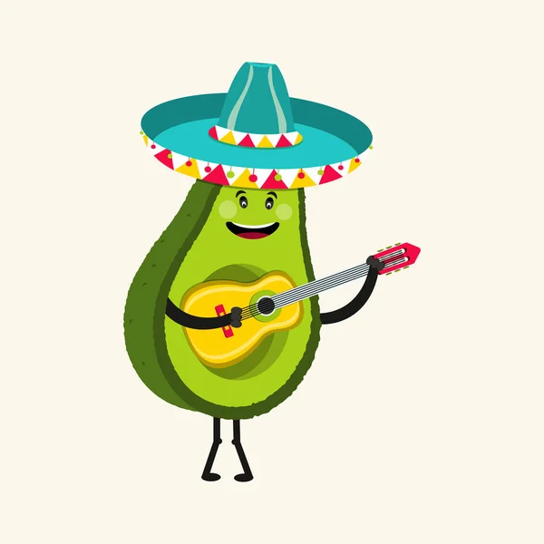 Personagens Engraçados Abacate Cinco Mayo Feriado Mexicano Ilustração Vetorial — Vetor de Stock