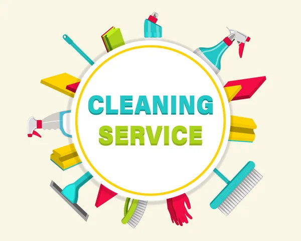 Articles Ménagers Pour Nettoyage Service Nettoyage Maisons Pour Appartements Maisons — Image vectorielle