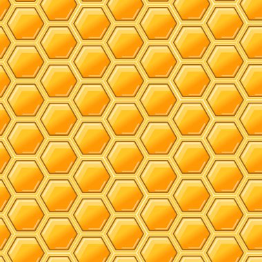Altıgenlerin sarı ve turuncu renklerdeki vektör arkaplanı. 