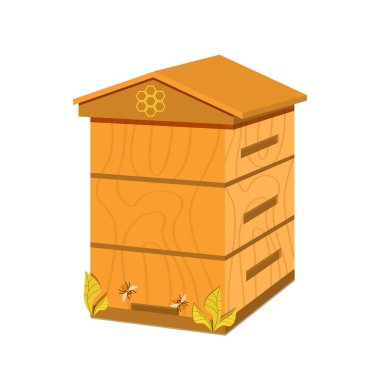 Arılar için evin vektör illüstrasyonu.
