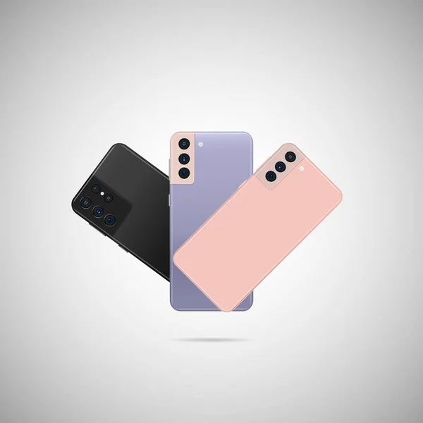 Arka resimli gerçekçi akıllı telefon..