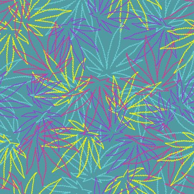 Esrar yeşil arkaplanda pürüzsüz desen bırakır. 