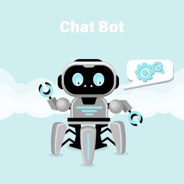 Chatbot konsepti. Online danışmanlık. Düz vektör illüstrasyonu.