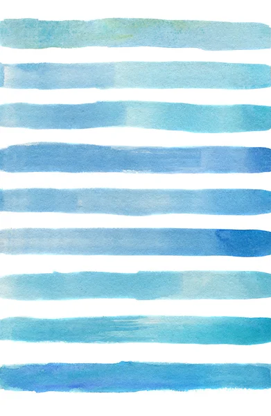 Akvarell abstrakt bakgrund med blå och Navi ränder. Handmålad havs bakgrund isolerad på vit botten. För design eller bakgrund — Stockfoto