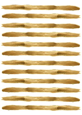 Arka plan Altın çizgili. Altın arka plan beyaz arka plan üzerinde izole el boyalı. Tasarım veya arka plan için