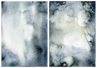 Mavi ve yeşil renkli suluboya okyanus soyut dokusu. El boyaması deniz ya da okyanus arka planı. Tasarım, yazdırma veya arkaplan için Sucul illüstrasyonu.