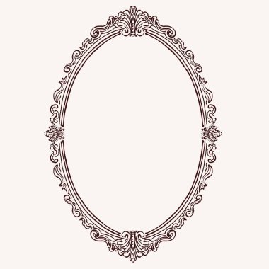 Barok ve rokoko tarzında zarif bir vintage vektör çerçevesi. Süslü dekoratif sınırlar, gelişmeler, filigran ve lüks tasarım davetiyeler, posterler ve sanatsal projeler için mükemmel.