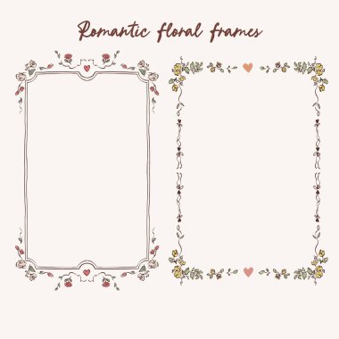 Klasik Rococo Düğün Davetiyesi Çerçevesi Çiçek ve Botanik Süslemeleri, Lüks Barok Romantik Düğün Tasarımı