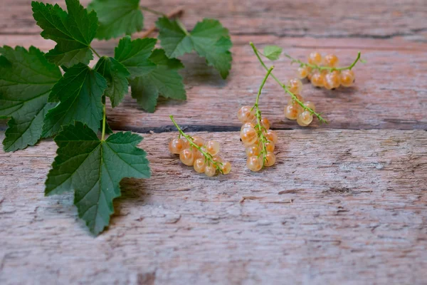 Vita vinbär på trä bakgrund. Ovanifrån — Stockfoto