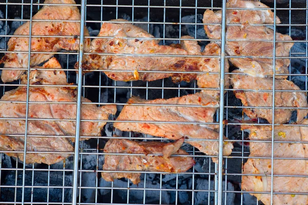 Process cooking barbecue pork grill — Stock Photo, Image
