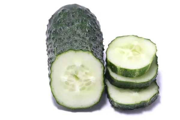 Cucumber slice on white background — Stock Photo, Image