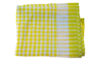 Kareli kumaş peçete üzerinde beyaz izole