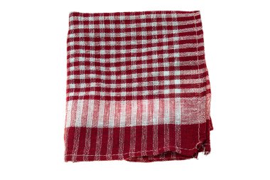 Kareli kumaş peçete üzerinde beyaz izole