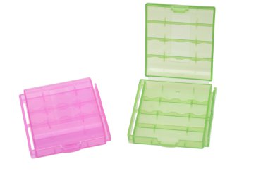 Beyaz iki plastik pil tutucu