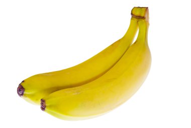 Beyaz arka planda iki muz