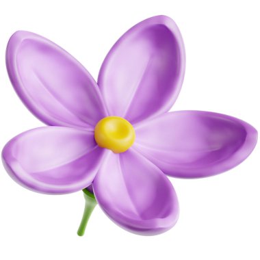Lilac Flower 3D Icon