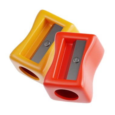 Illustration of Red and Yellow Pencil Sharpeners