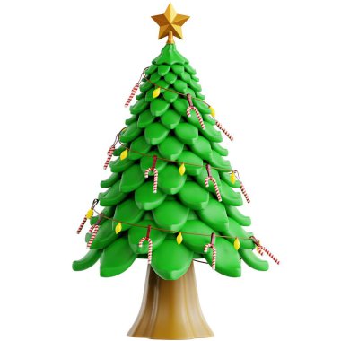 Şekerli Çubuklarla Şekillendirilmiş Noel Ağacı