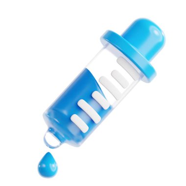 Mavi Sıvı Pipette 'in 3B Hazırlaması