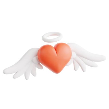 Kanatlı ve Haleli 3B Kalp Hazırlama