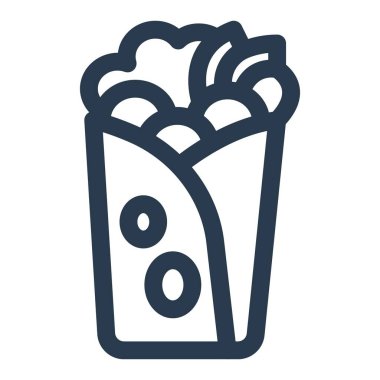 Meksika usulü burrito sokak yemekleri festivali ikonu.