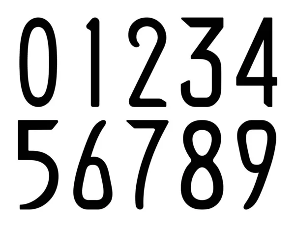 Sıfırdan dokuza kadar siyah sayılar. Beyaz arkaplan