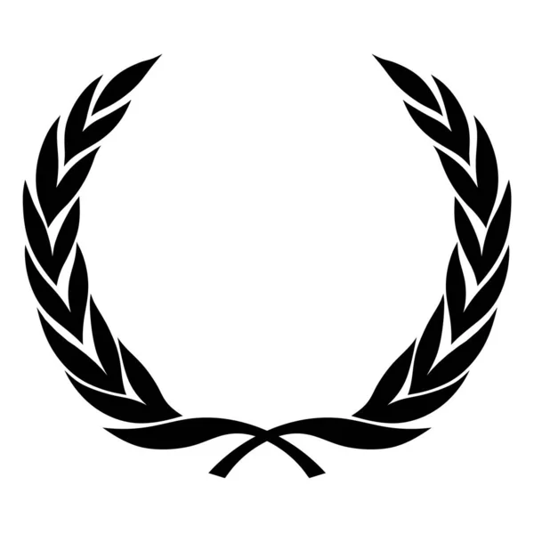 Kazanana Laurel çelengi. Siyah ve beyaz vektör resmi