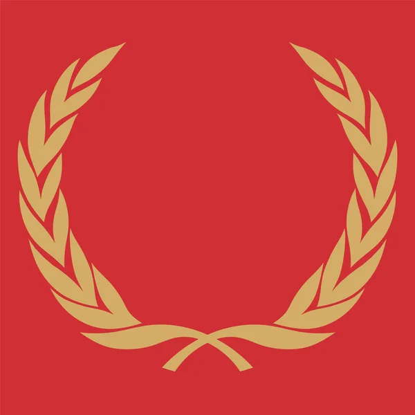 Kazanana Laurel çelengi. Altın ve kırmızı vektör resmi