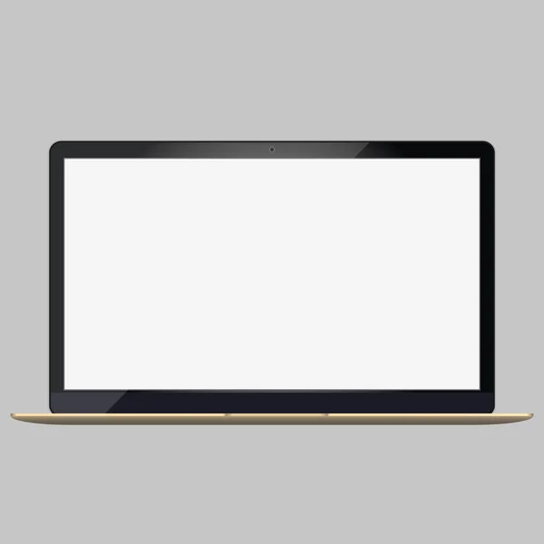 Vector illustration of laptop with blank screen isolated on white background — Stock Vector