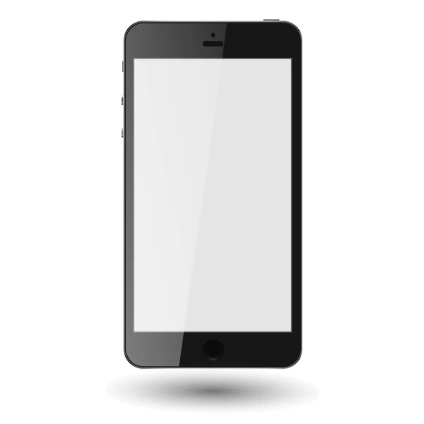Teléfono móvil negro con pantalla en blanco — Vector de stock