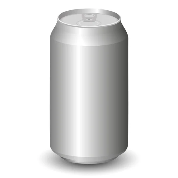 Metalen aluminium drank drinken kan — Stockvector