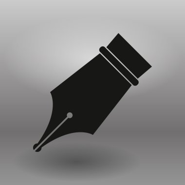 Dolma kalem ucu simgesi simgesi gri arka plan üzerinde