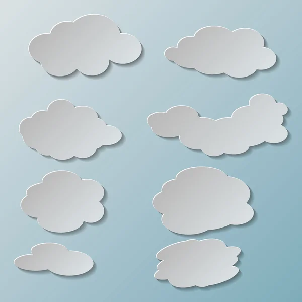 Mensajes de ilustración en forma de nubes. Vector . — Vector de stock