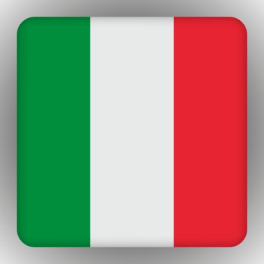 Vektör - İtalya Bayraklı Telefon Uygulama Kare Düğmeleri