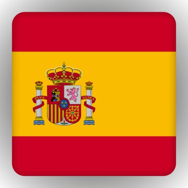 İspanya ulusal bayrak beyaz arka plan üzerinde kare simgesi