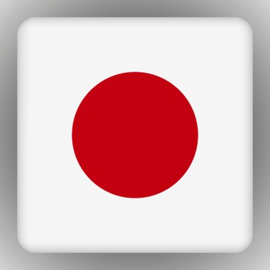 Vektör Japonya bayrağı gri bir arka plan üzerinde. Vektör çizim