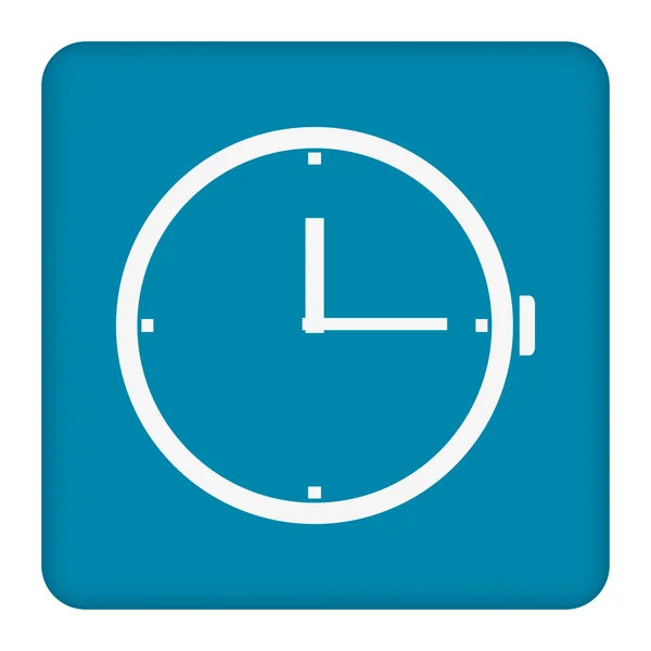 Χρόνο, ρολόι, επίπεδη εικόνα που απομονώνονται σε μπλε φόντο για το σχεδιασμό εικονογράφηση φορέας — Διανυσματικό Αρχείο