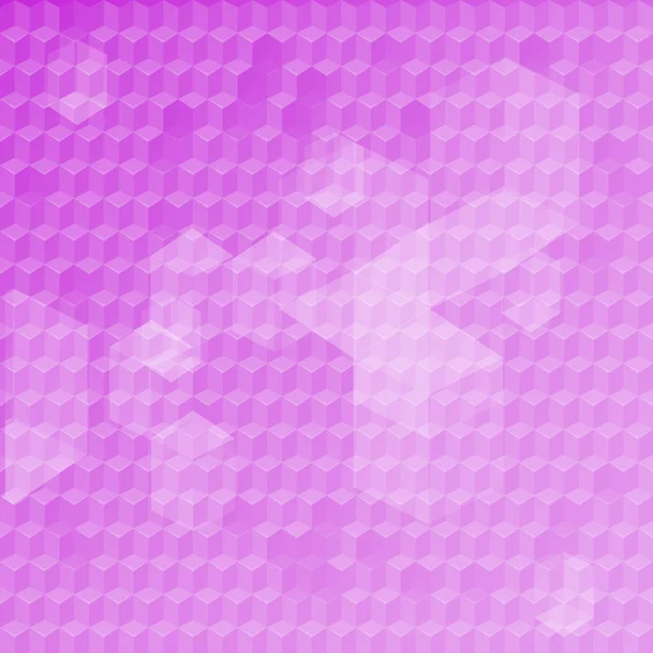 Mosaïque numérique hexagonale pixel, lumineux, rose, violet, fond vectoriel abstrait couleur glamour — Image vectorielle