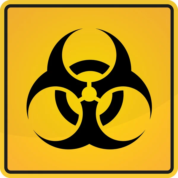 Biohazard-Zeichen, Biohazard-Zeichenvektor. in gelben und schwarzen Farben — Stockvektor